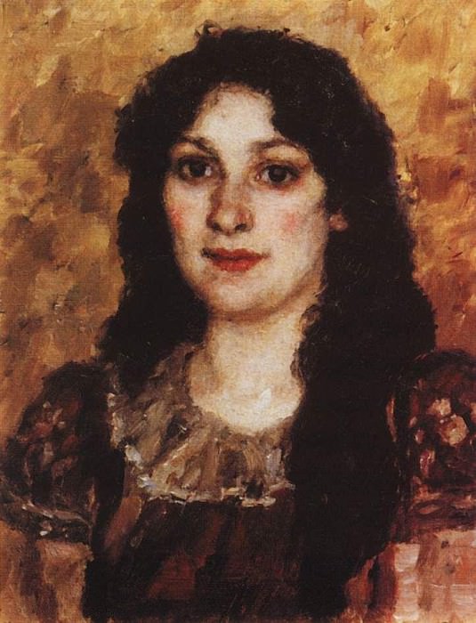 Portrait of Elizabeth Avgustovna Surikova, wife of the artist, Vasily Ivanovich Surikov
