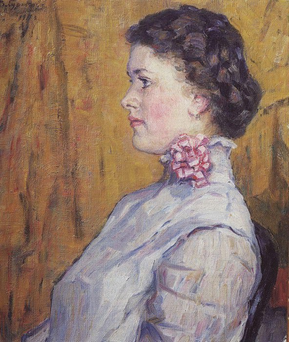 Portrait of an unknown on a yellow background, Vasily Ivanovich Surikov