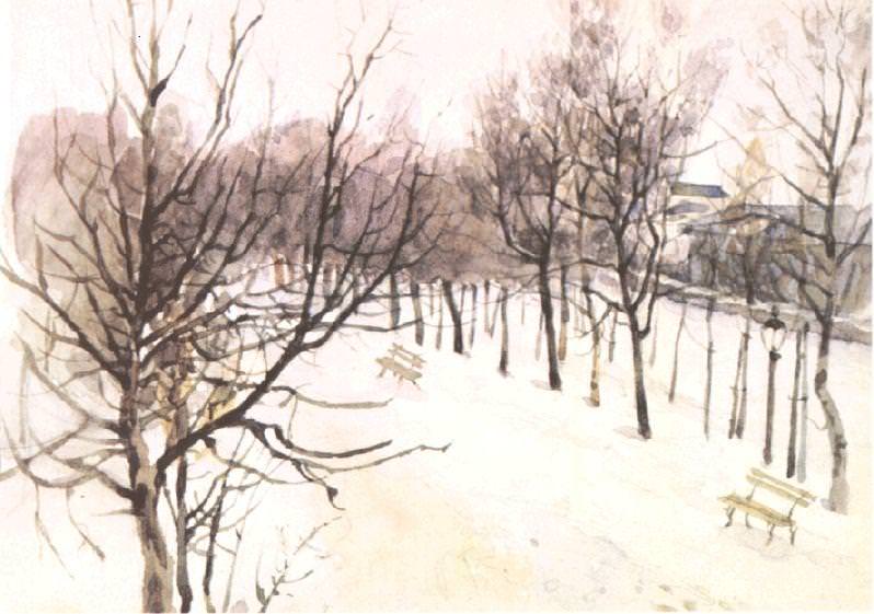 Zubovskiy Boulevard winter, Vasily Ivanovich Surikov