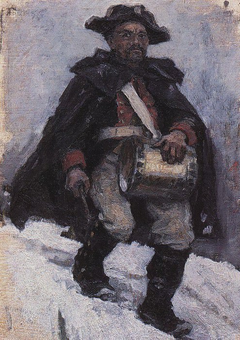 soldier with a drum, Vasily Ivanovich Surikov