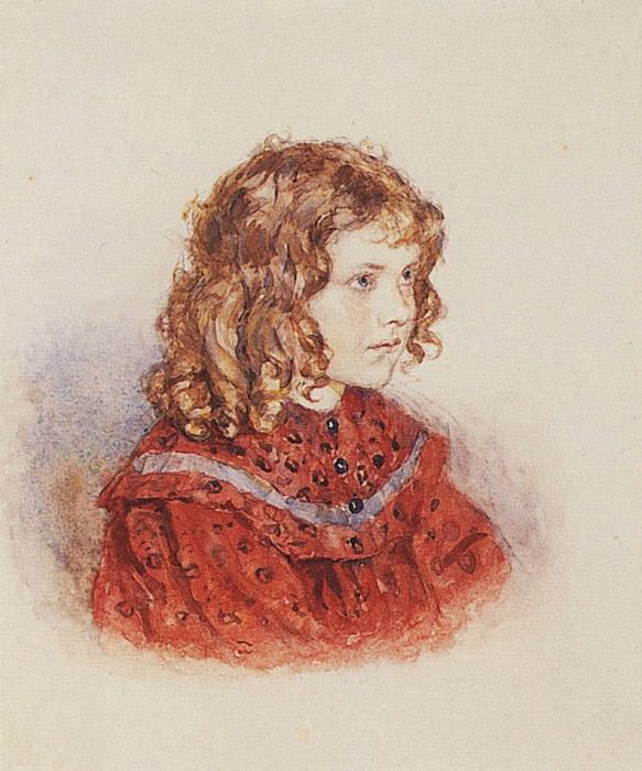 Portrait of a girl in a red dress. Not later than, Vasily Ivanovich Surikov