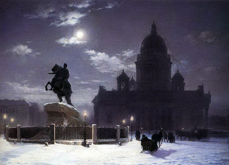 Type monument to Peter I on the Senate Square in St. Petersburg, Vasily Ivanovich Surikov