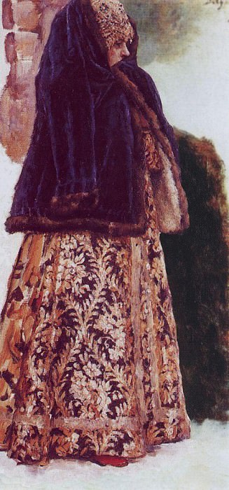 young ladies in purple sleeveless jackets, Vasily Ivanovich Surikov