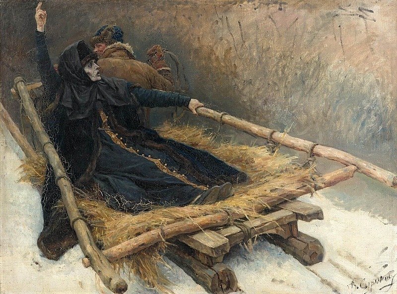 Boyar Morozova in a sleigh