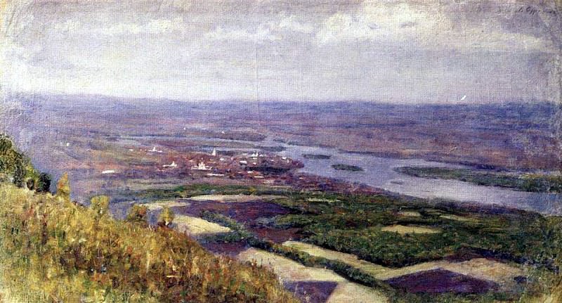 View of Krasnoyarsk from the hills, Vasily Ivanovich Surikov