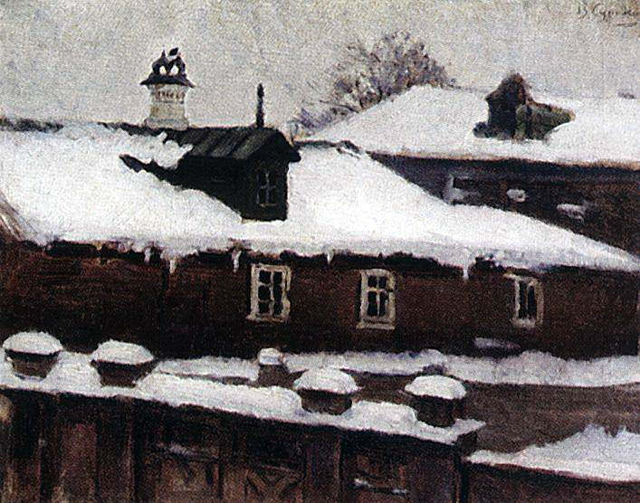 Roofs winter, Vasily Ivanovich Surikov