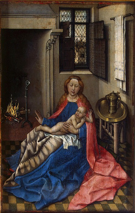 Campin, Robert – Madonna and Child by the fireplace, Hermitage ~ Part 05