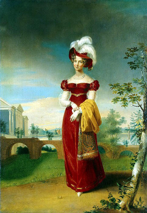 Portrait of Empress Elizabeth Alekseyevna in the park of Tsarskoe Selo, Hermitage ~ Part 05