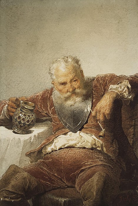 Zichy, Mihaly – Falstaff with a mug of wine and a pipe, Hermitage ~ Part 05
