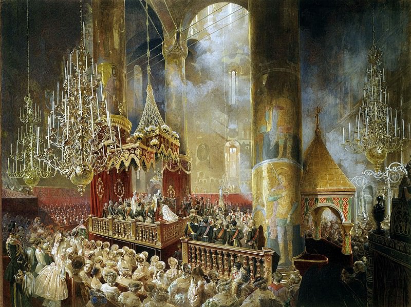 Zichy, Mihaly – Kornatsiya Alexander II in the Dormition Cathedral in the Moscow Kremlin on Aug. 26, 1856, Hermitage ~ Part 05