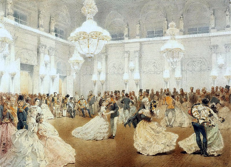 Zichy, Mihaly – Ball in the Concert Hall of the Winter Palace during the official visit of the Shah Nasir al-Din in May 1873, Hermitage ~ Part 05