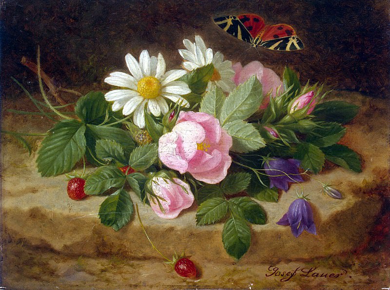 Launer, Josef – Bouquet of Flowers with a Butterfly, Hermitage ~ part 07