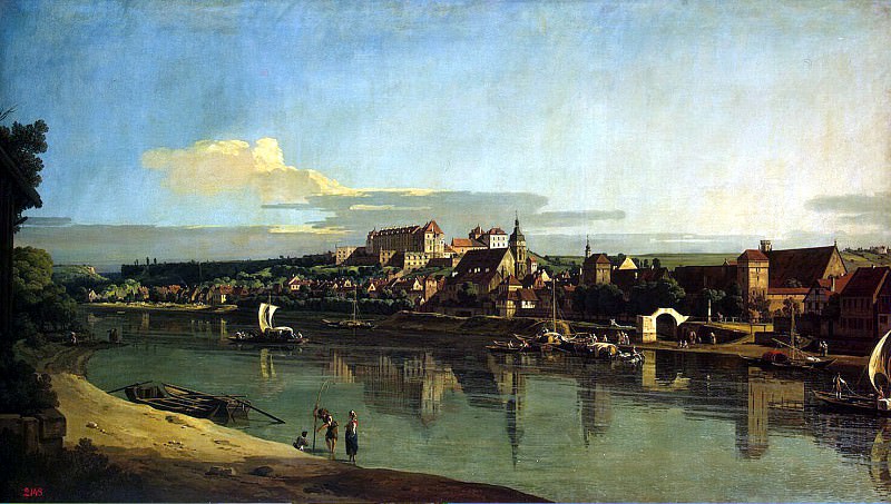 Bellotto, Bernardo – View of Pirna from the right bank of the Elbe, Hermitage ~ Part 01