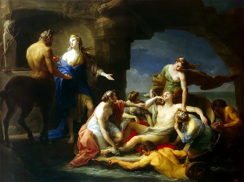 Batoni, Pompeo – Chiron Achilles returns to his mother Thetis, Hermitage ~ Part 01