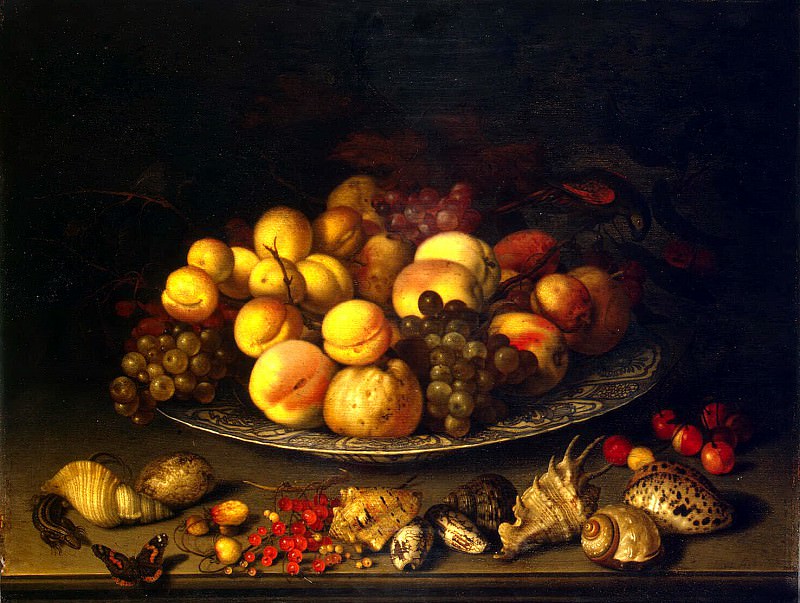 Ast, Balthasar van der – Plate with fruit and shells, Hermitage ~ Part 01