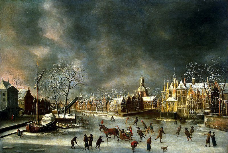 Berstraten, Abraham – Winter view of Leiden, Hermitage ~ Part 01