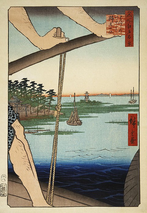 Ando Hiroshige – Sheet Benten Temple near the crossing Haneda, Hermitage ~ Part 01
