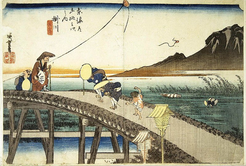 Ando Hiroshige – Sheet view from afar on the mountain Akiba-san in Kagegava, Hermitage ~ Part 01