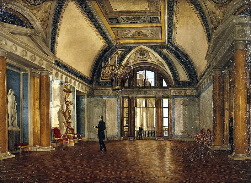 Bellaire, Alexander Ivanovich – View of Apollo Hall of the Winter Palace, Hermitage ~ Part 01