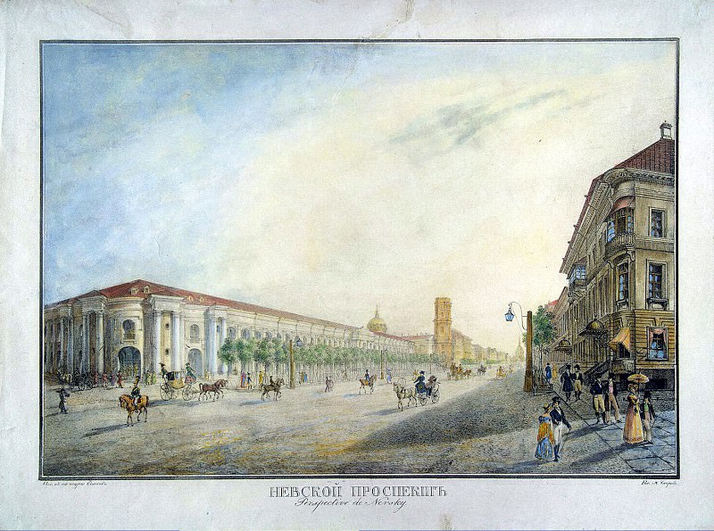 Beggrov, Karl Petrovich – View of Nevsky Prospekt near the arcade, Hermitage ~ Part 01