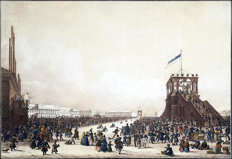 Beggrov Karl Petrovich – Shrove-tide festivities with coasting on the Imperial meadow in St. Petersburg, Hermitage ~ Part 01