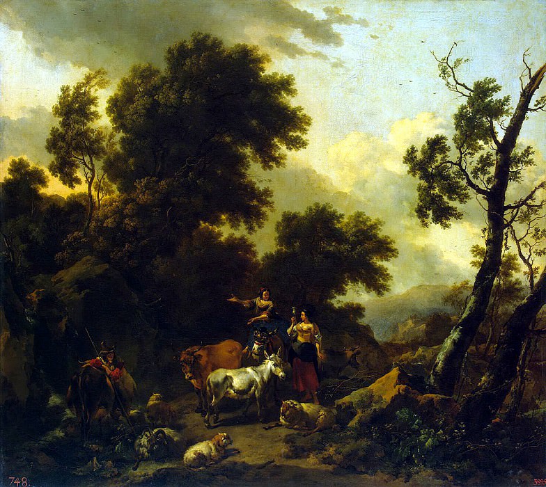Burham, Nicholas Peters – Italian landscape with two girls and a herd, Hermitage ~ Part 01