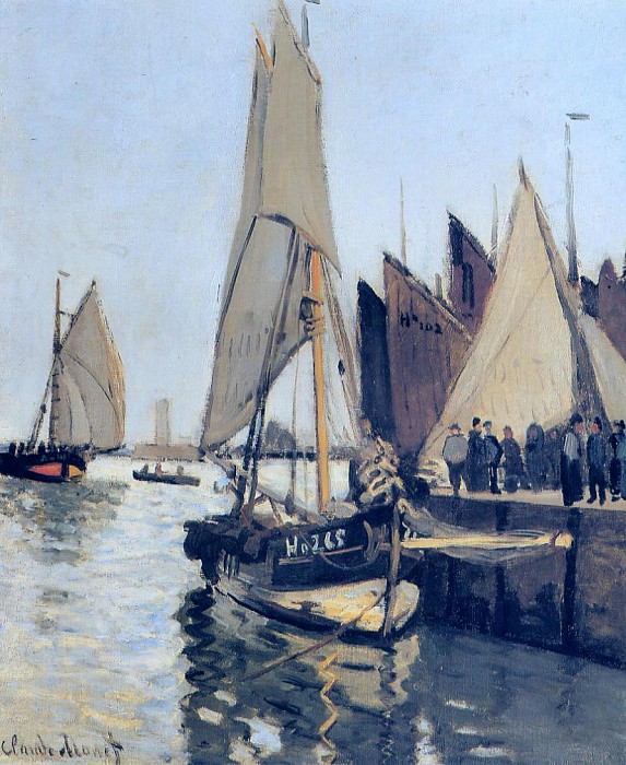 Sailing Boats at Honfleur, Claude Oscar Monet