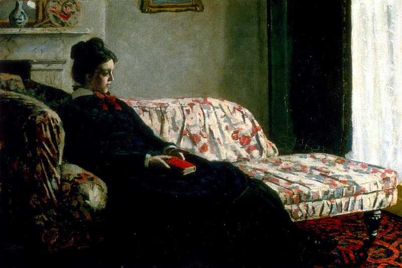 Meditation, Madame Monet Sitting on a Sofa, Claude Oscar Monet