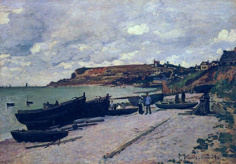 Sainte-Adresse, Fishing Boats on the Shore, Claude Oscar Monet
