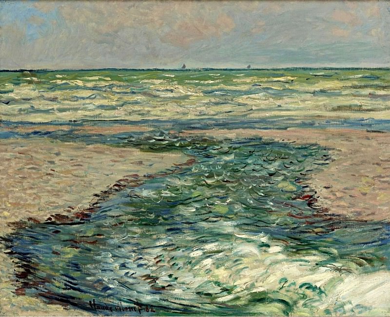 The Seacoast of Pourville, Low Tide, Claude Oscar Monet