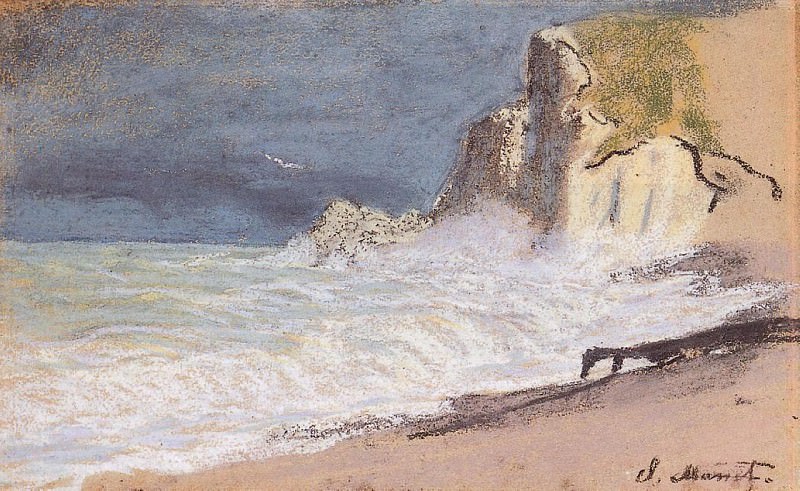 The Manneport, Etretat – Amont Cliff, Rough Weather, Claude Oscar Monet