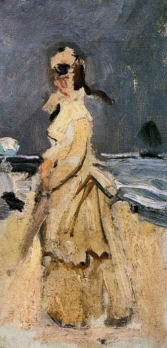Camille on the Beach, Claude Oscar Monet