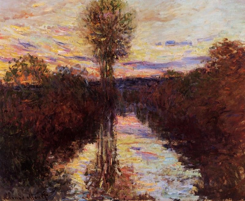The Small Arm of the Seine at Mosseaux, Evening, Claude Oscar Monet
