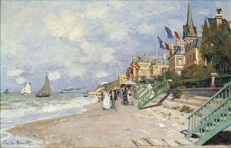 The Boardwalk on the Beach at Trouville, Claude Oscar Monet