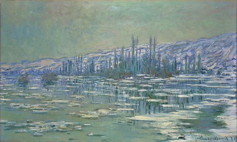 Ice Floes on Siene, Claude Oscar Monet