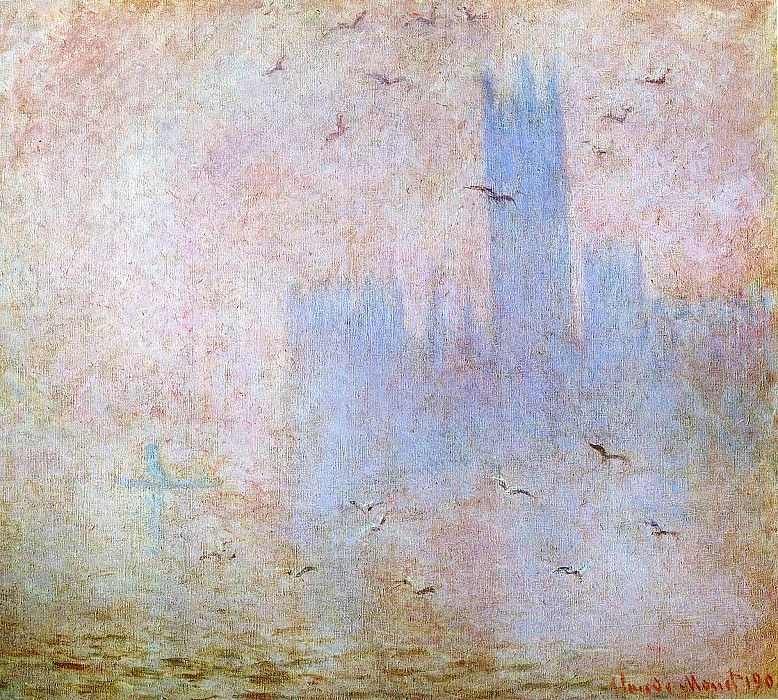 Houses of Parliament, Seagulls, Claude Oscar Monet