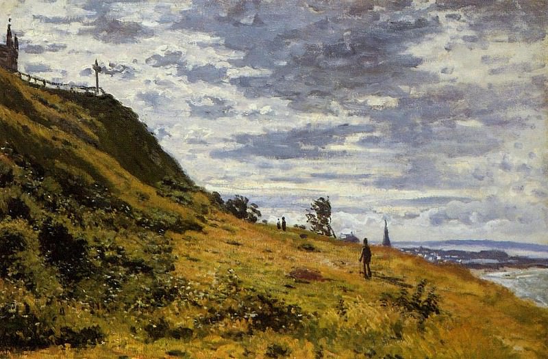 Taking a Walk on the Cliffs of Sainte-Adresse, Claude Oscar Monet