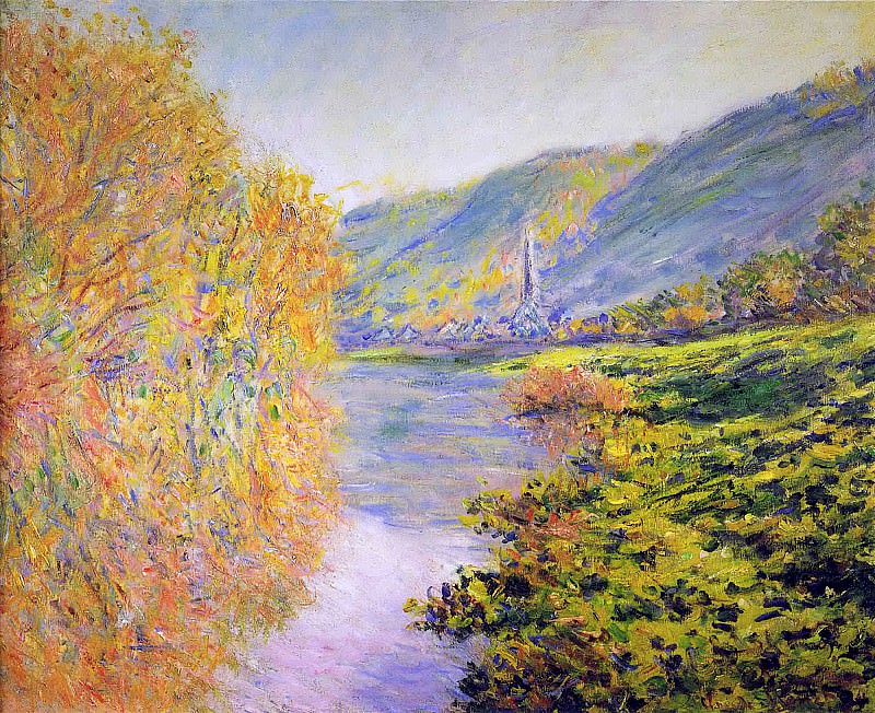 Banks of the Seine at Jeufosse, Autumn, Claude Oscar Monet