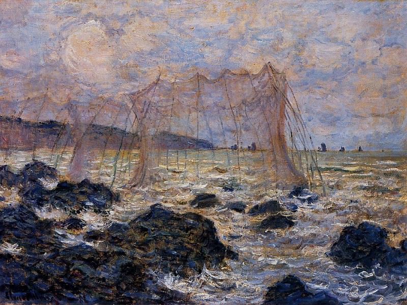 Fishing Nets at Pourville, Claude Oscar Monet