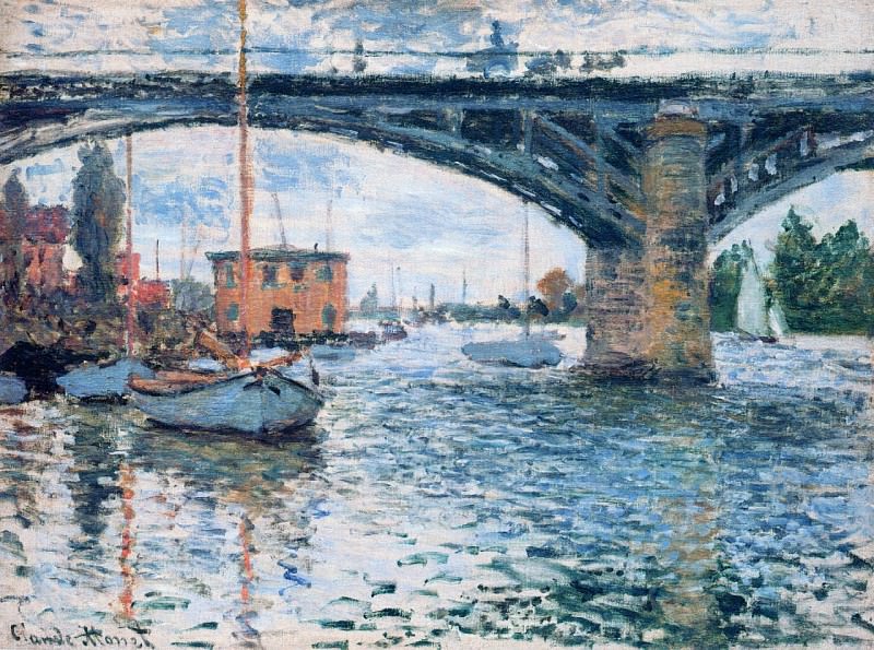 The Bridge at Argenteuil, Grey Weather, Claude Oscar Monet
