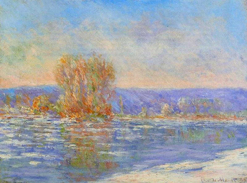 Floating Ice near Bennecourt, Claude Oscar Monet
