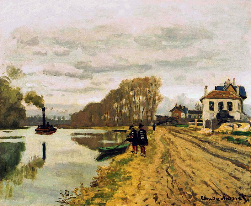 Infantry Guards Wandering along the River, Claude Oscar Monet