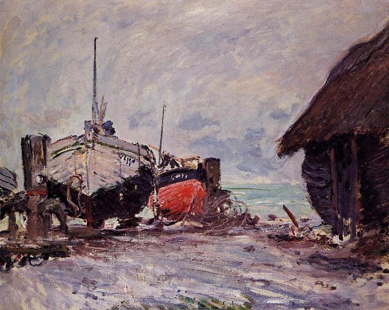 Fishing Boats at Etretat, Claude Oscar Monet