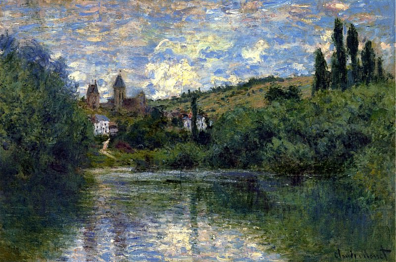 View of Vetheuil, Claude Oscar Monet