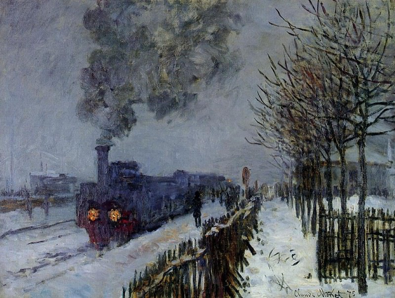 Train in the Snow, the Locomotive, Claude Oscar Monet