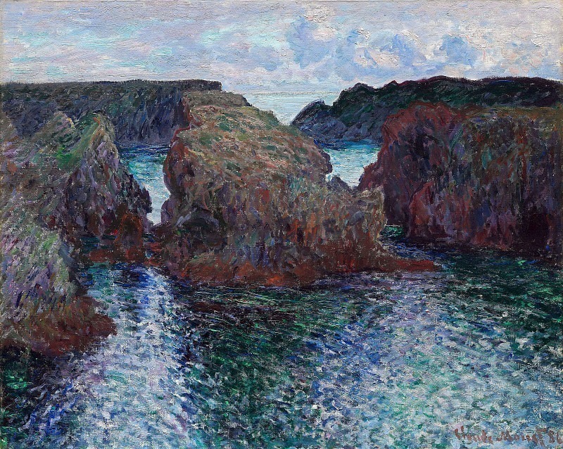 Rocks at Port-Goulphar, Belle-Île, Claude Oscar Monet