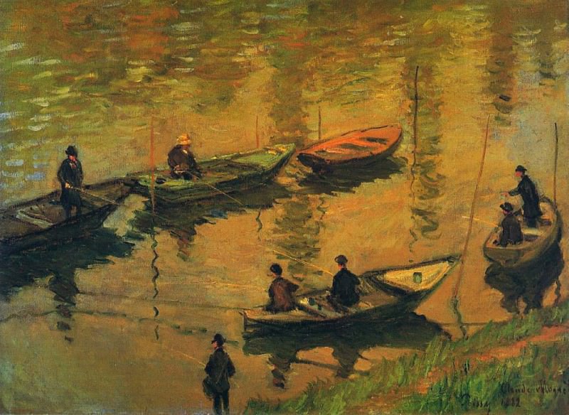 Anglers on the Seine at Poissy, Claude Oscar Monet