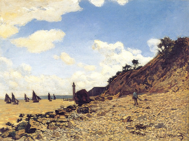 The Beach at Honfleux, Claude Oscar Monet