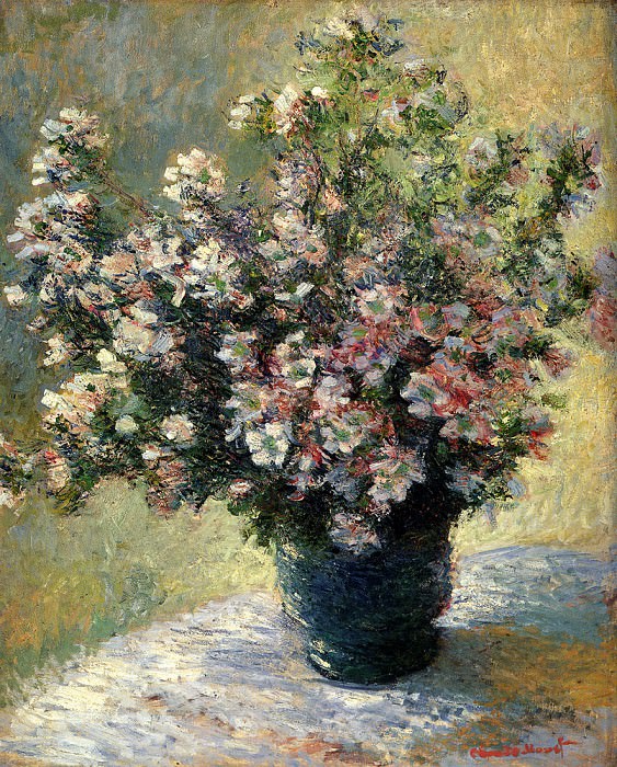 Vase of Malva Flowers, Claude Oscar Monet