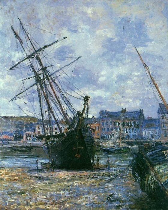 Boats Lying at Low Tide at Facamp, Claude Oscar Monet